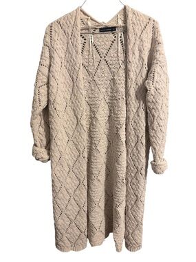 moon & madison Open-Front Cream Knit Cardigan